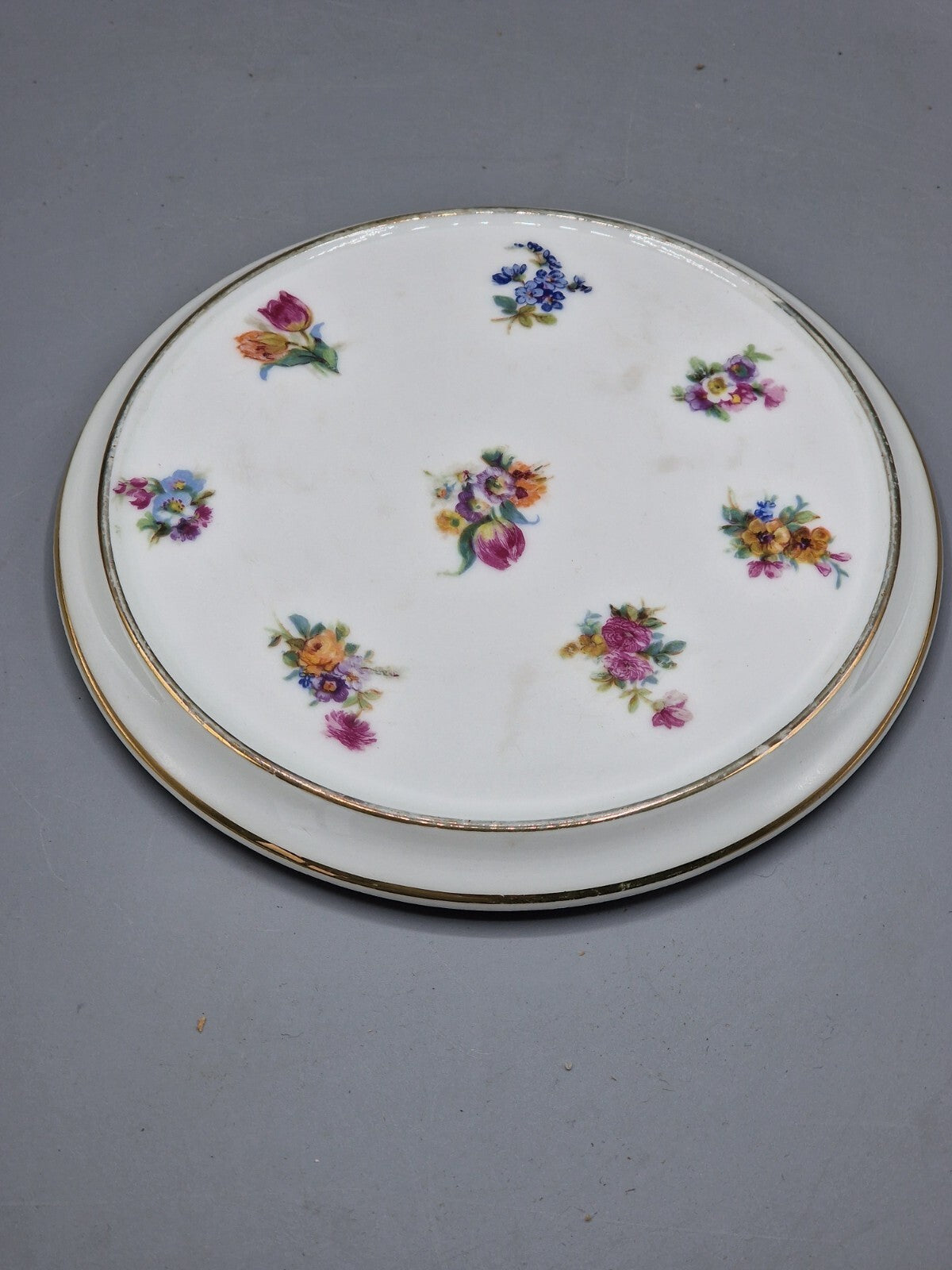 Thomas Bavaria Porzellan, Servierteller, Goldrand, Blumen